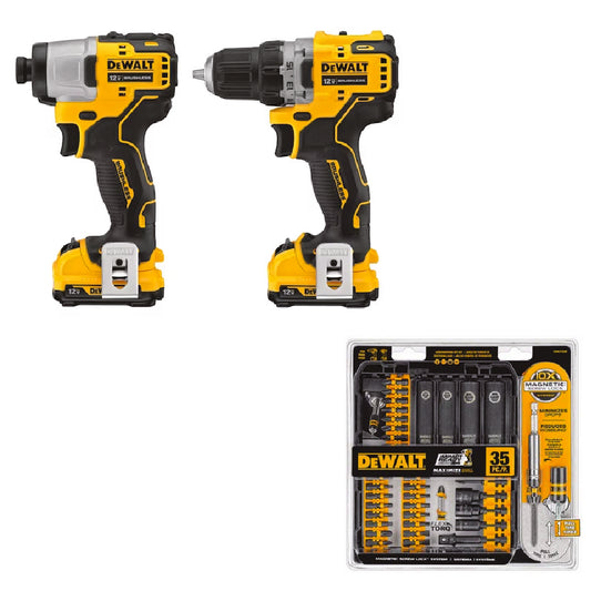 DEWALT -  XTREME 12V MAX* Brushless Cordless Drill & Impact Driver Kit and Screwdriver Set