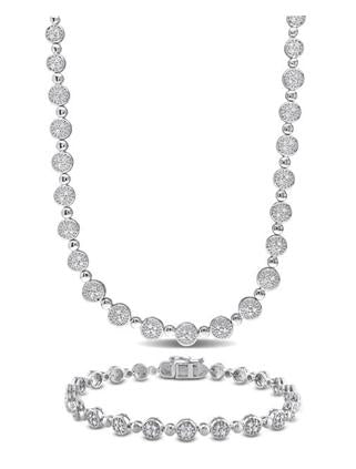 DELMAR JEWELRY - Diamond 2pc. Set in Silver