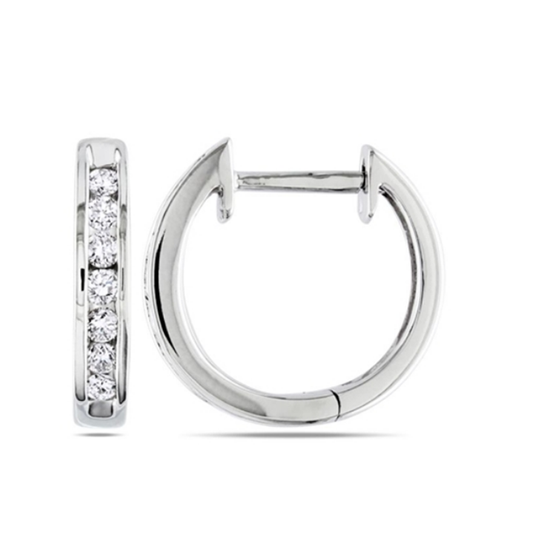 DELMAR JEWELRY Diamond TW Cuff Earrings 10k White Gold
