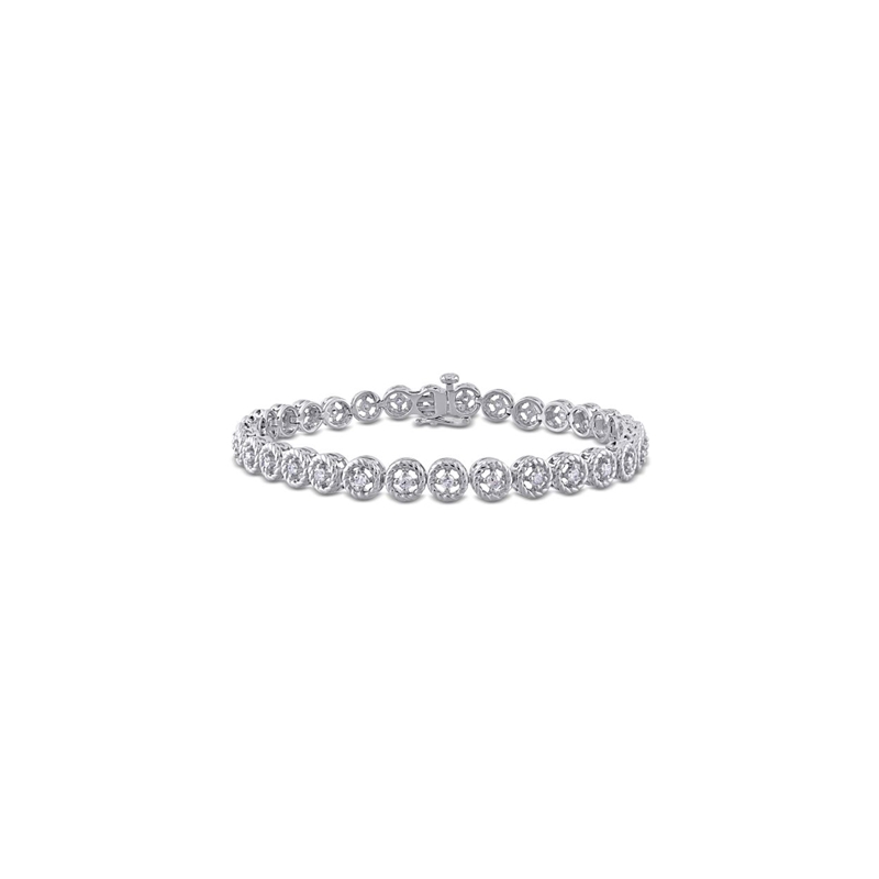 DELMAR JEWELRY 1 CT Diamond Bracelet in Silver DELPII091733