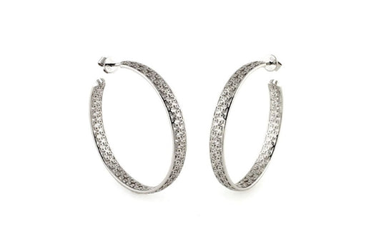BIJOUX BIRKS Muse Silver Mesh Hoop Earring